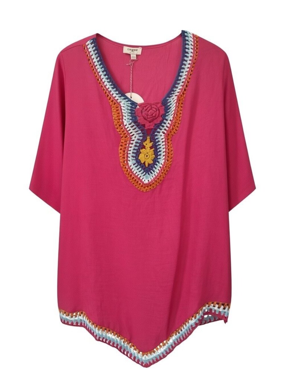 Umgee Women's Pink Free Flowing Pullover Tunic Style Blouse Top - Size Large NWT